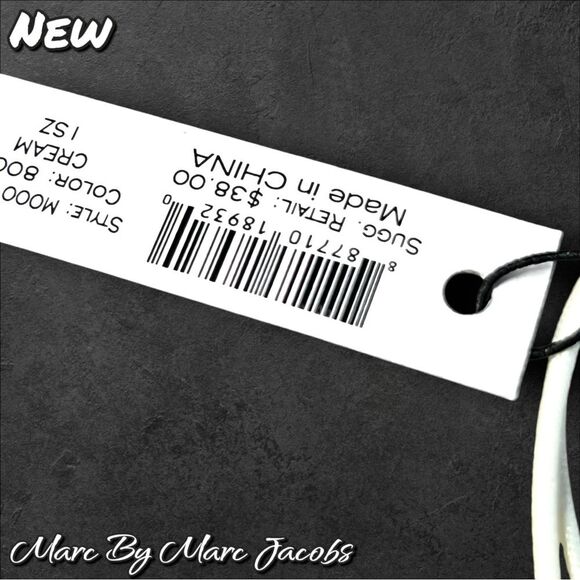 New NWT Marc by Marc Jacobs White Cord Knot Bracelet – Gold Ring Accent - Picture 5 of 7